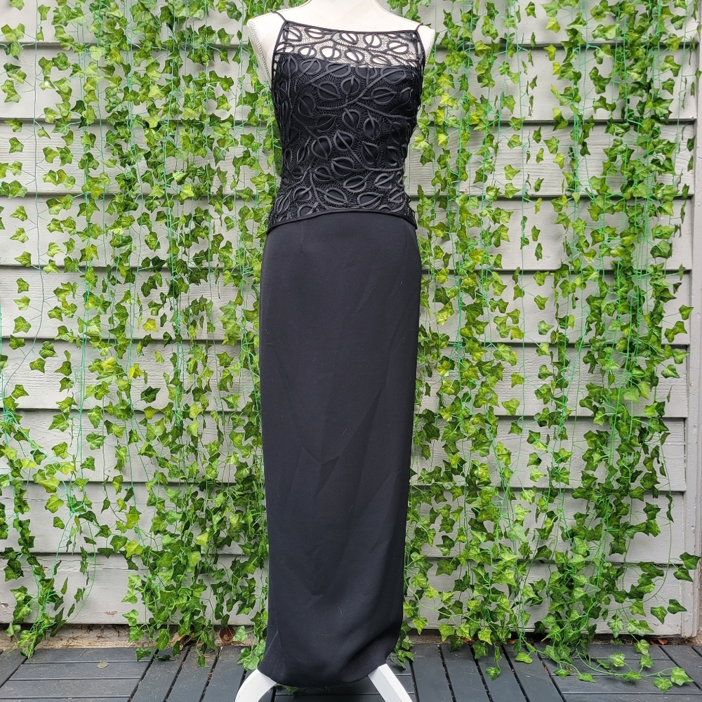 Andrea Polizzi for Rex Lester Black Maxi Night Dress Size 2